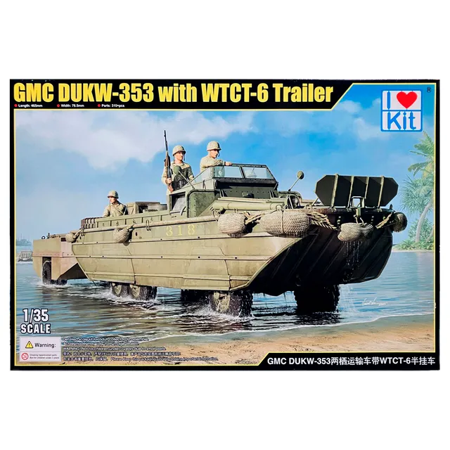 ak-interactive-gmc-dukw-353-con-trailer-wtct-6-1-35-kit-modellismo image 1
