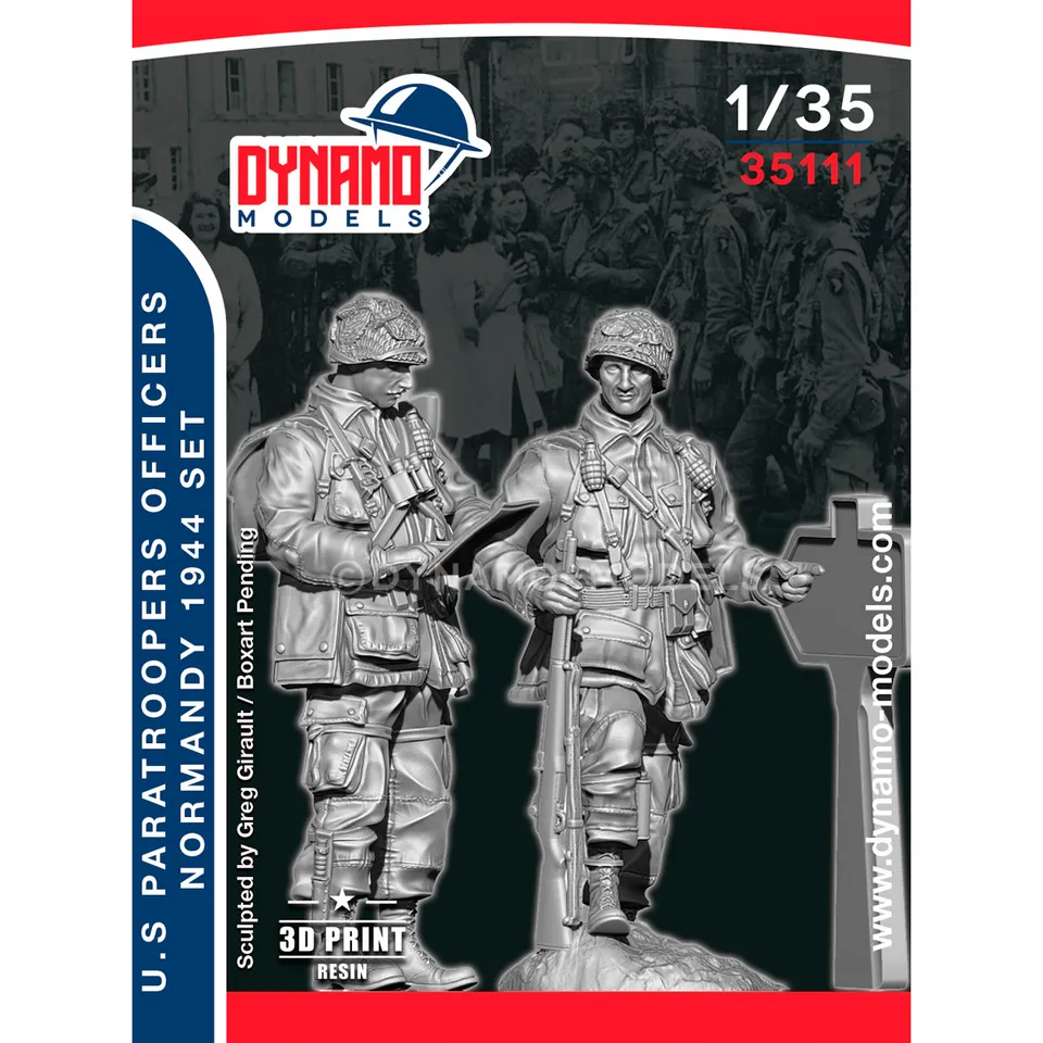 ak-interactive-1-35-u-s-paratrooper-officers-normandy-1944-set-di-miniature-in-s image 1
