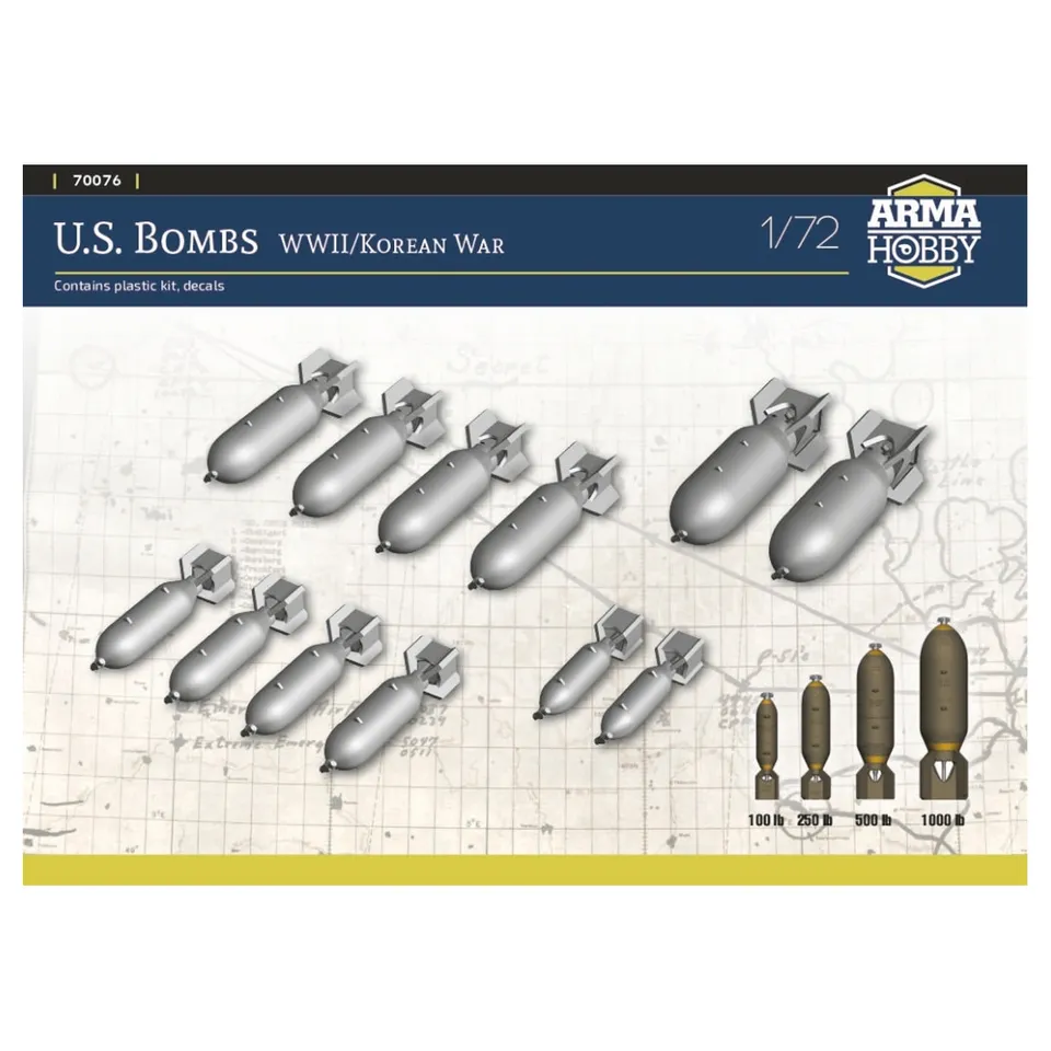 ak-interactive-1-72-u-s-bombs-wwii-korean-war-set-bombe-usa-per-modellismo image 1