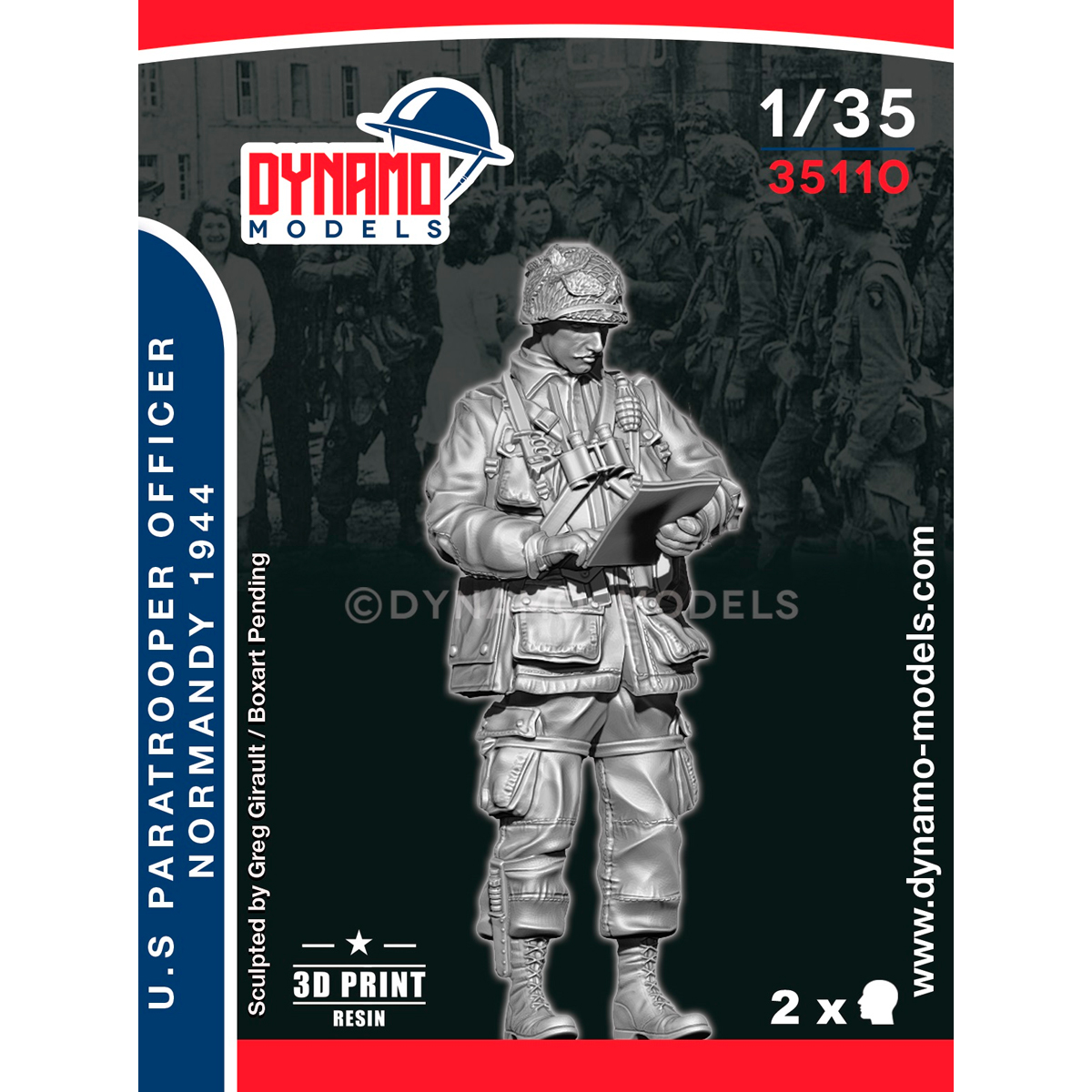ak-interactive-1-35-u-s-paratrooper-officer-checking-the-map-normandy-1944 image 1