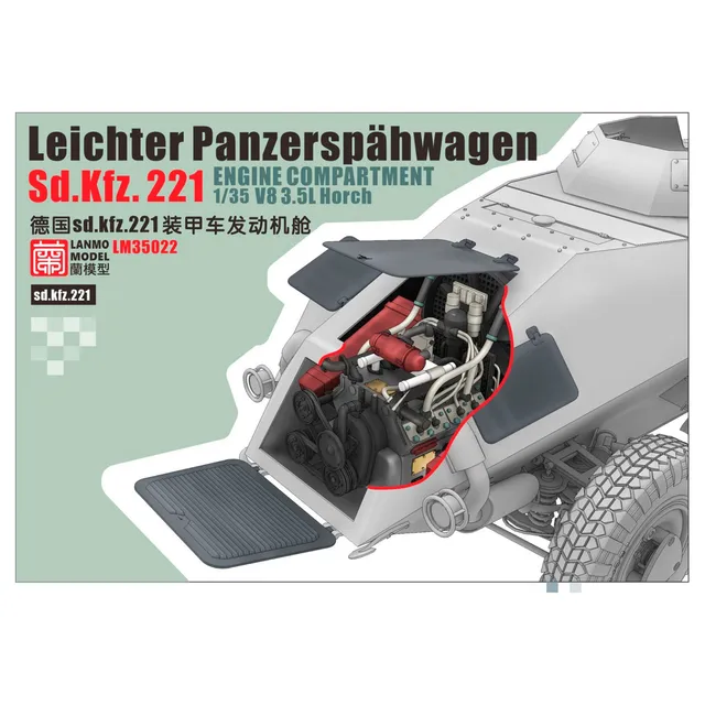 ak-interactive-1-35-leichter-panzersp-hwagen-sd-kfz-221-engine-compartment-v8-3- image 1