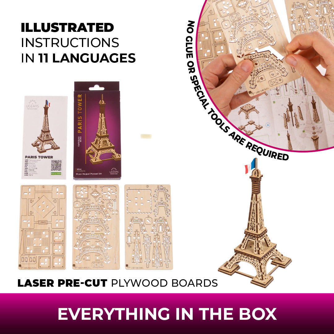 ugears-paris-tower-kit-modellismo-torre-eiffel-in-legno image 6