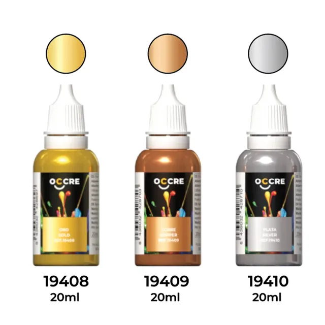 occre-pack-pitture-metalliche-set-acrilici-oro-argento-rame-20-ml image 1