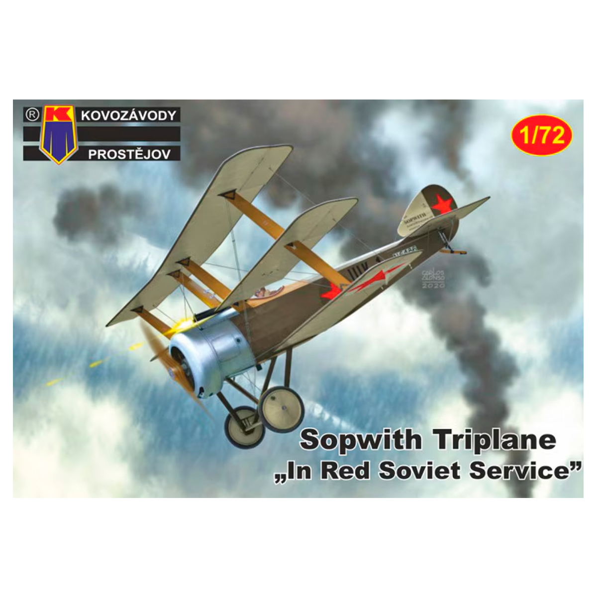 ak-interactive-1-72-sopwith-triplane-in-red-soviet-service-kit-modello-aereo image 1