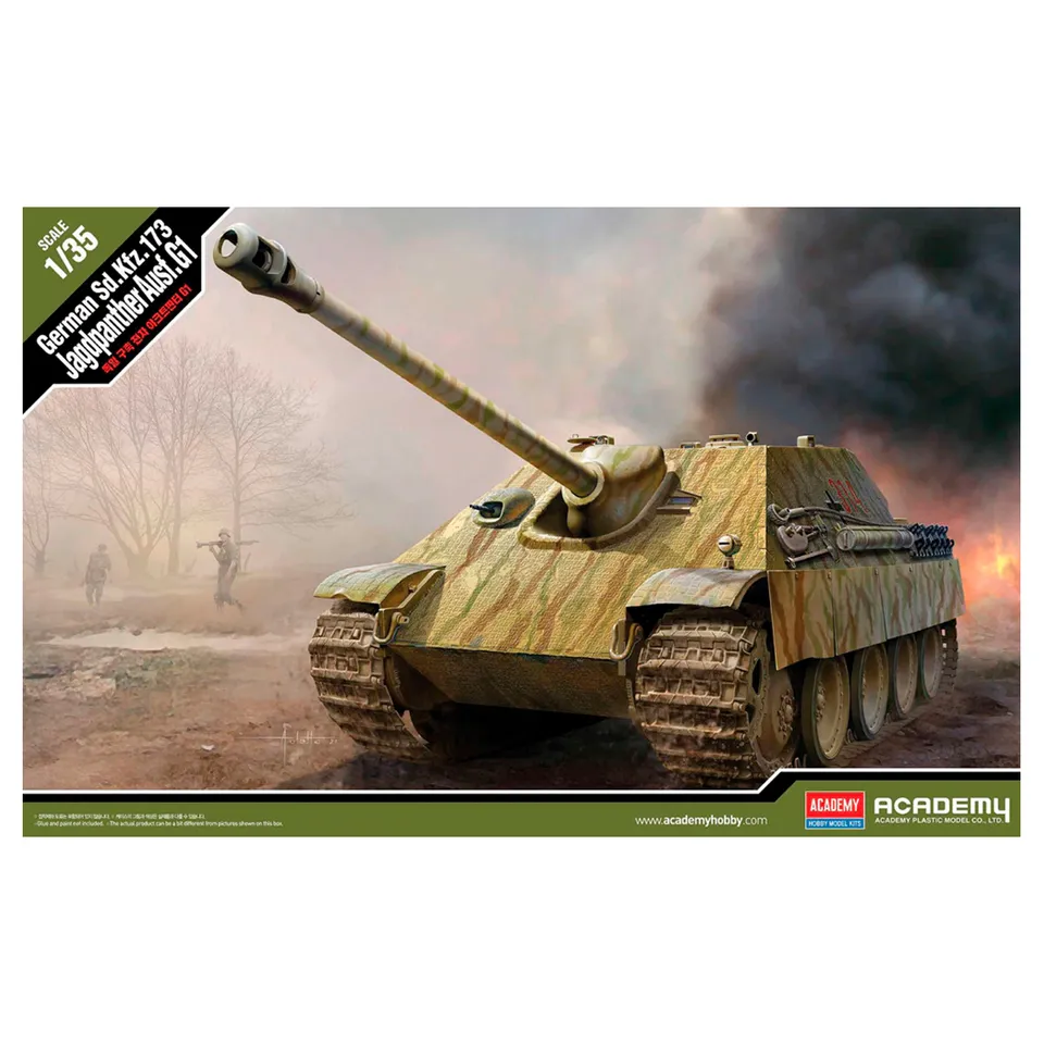 ak-interactive-german-sd-kfz-173-jagdpanther-kit-carro-armato-scala-1-35 image 1