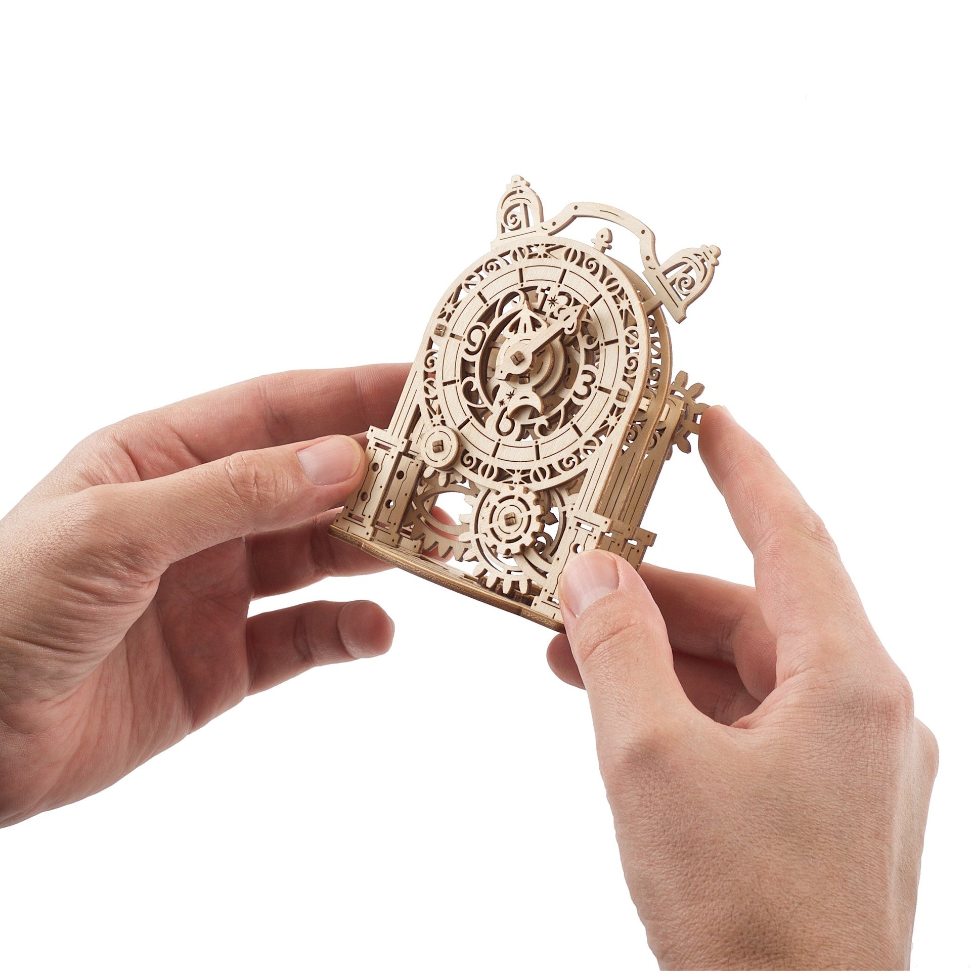 ugears-vintage-alarm-clock-orologio-sveglia-vintage-in-legno-3d-con-meccanismo-a image 4