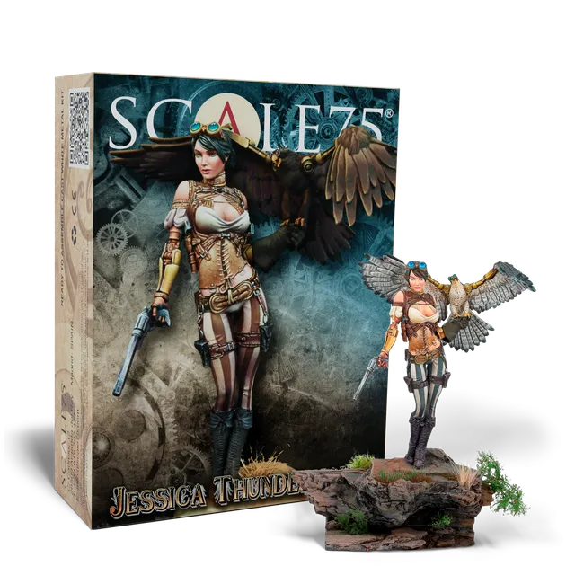 scale75-jessica-thunderhawk-75mm-miniatura-metallo-bianco-steam-wars image 1