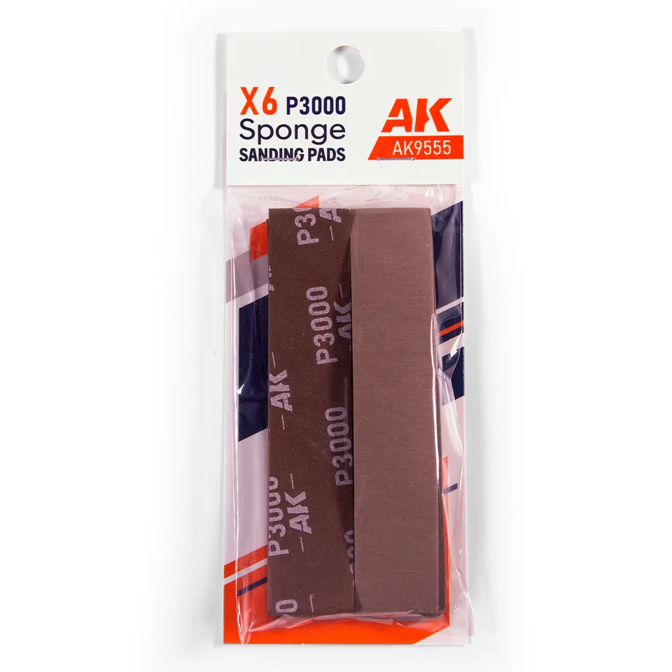 ak-interactive-spugna-abrasiva-grano-p3000-6-unit-per-lucidatura-modellismo image 1