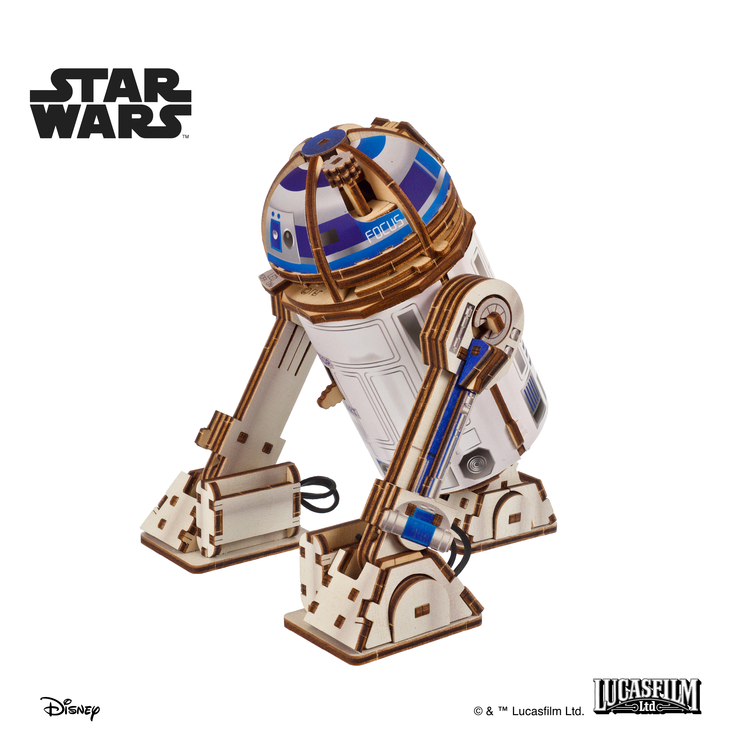ugears-r2-d2-kit-di-modellismo-in-legno-star-wars-con-led image 4