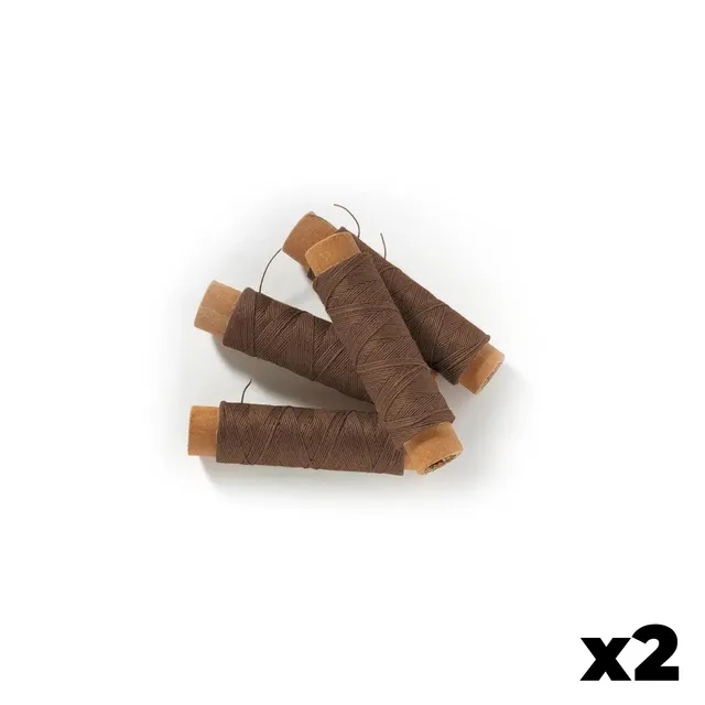 occre-filo-cotone-marrone-0-8-mm-x-10-m-2-rocchetti-per-sartie image 1