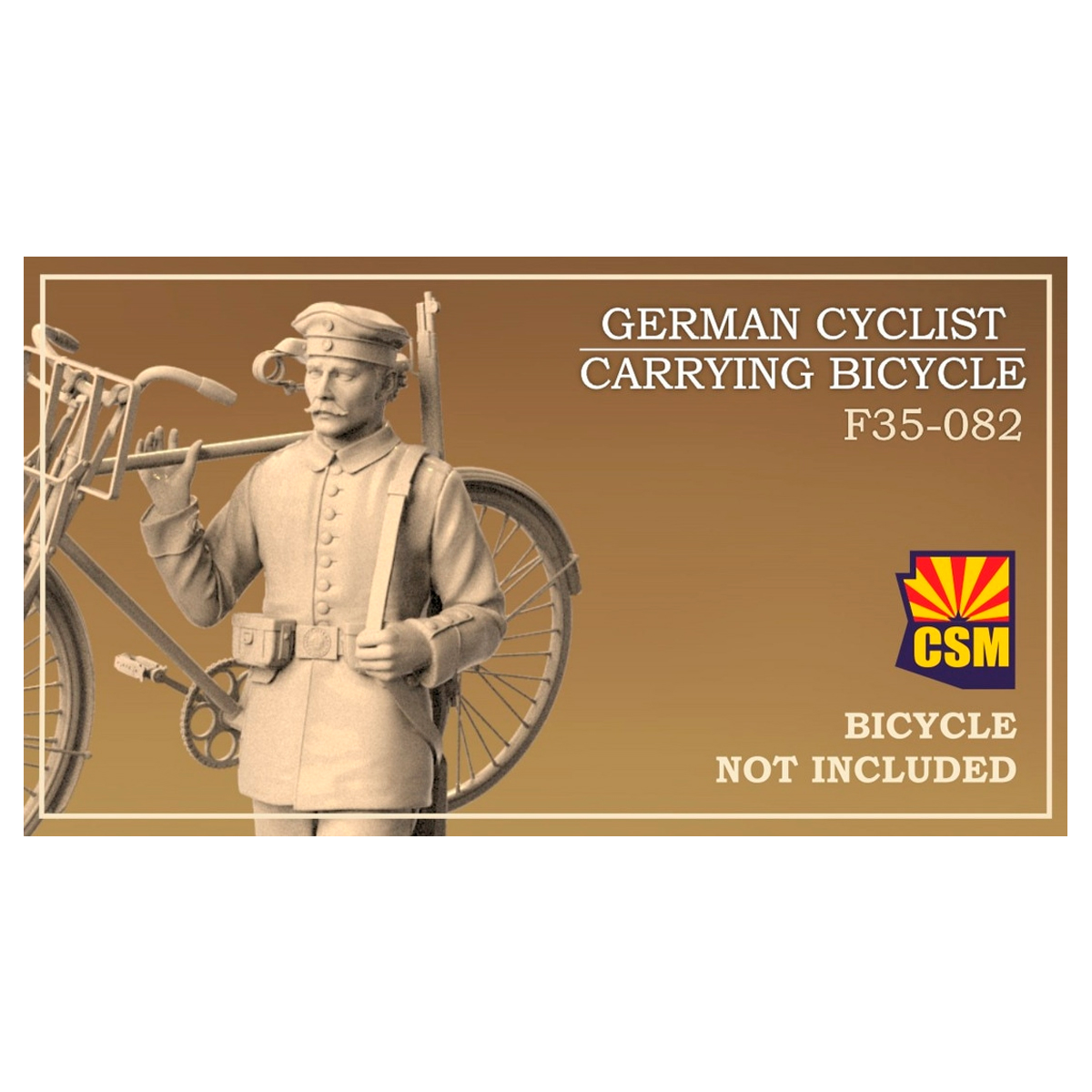 ak-interactive-1-35-german-cyclist-carrying-bicycle-figura-con-bicicletta-da-cos image 1
