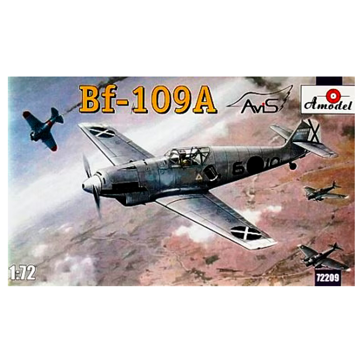 amodel-ak-interactive-1-72-messerschmitt-bf-109a-caccia-tedesco-kit-aereo image 1