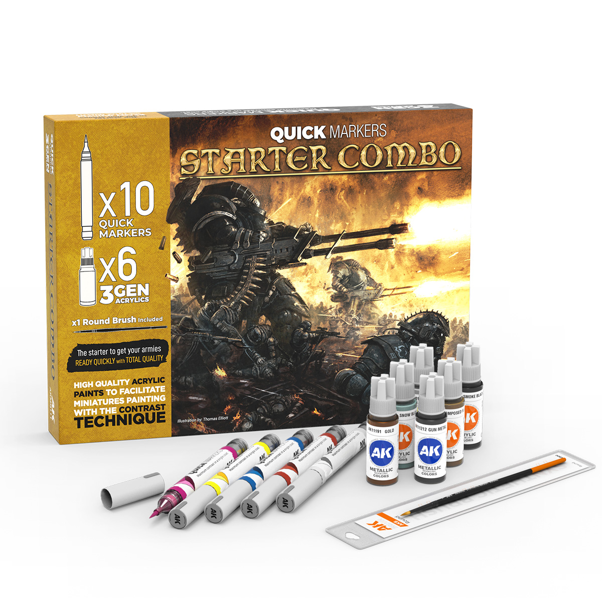 ak-interactive-starter-combo-quick-marker-3gen-pennello-omaggio image 2
