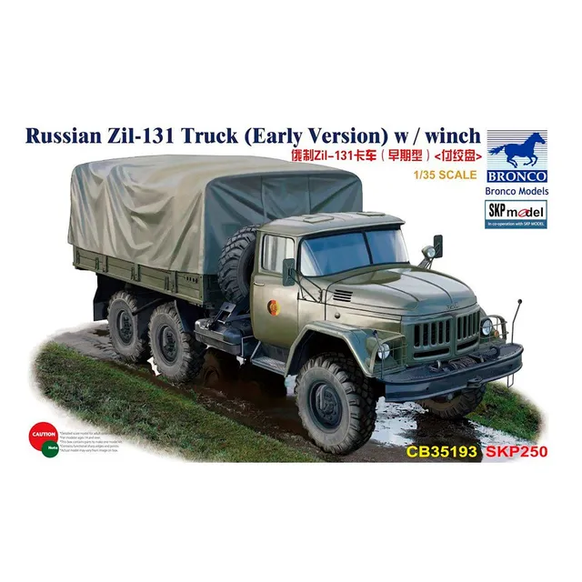 ak-interactive-1-35-russian-zil-131-truck-early-version-w-winch-kit-modellismo image 1