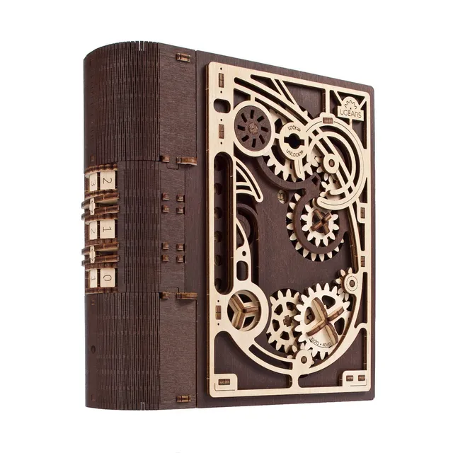 ugears-book-of-secrets-cassaforte-libro-in-legno-meccanica-3d-con-serratura-adva image 1