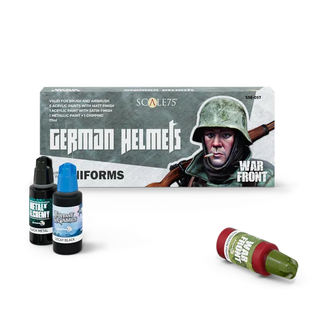 scale75-german-helmets-warfront-set-8-colori-con-chipping image 1