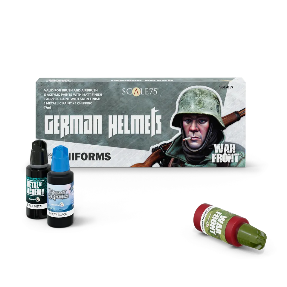 scale75-german-helmets-warfront-set-8-colori-con-chipping image 1