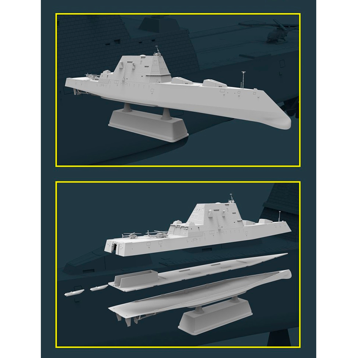 ak-interactive-1-700-uss-zumwalt-ddg-1000-full-hull-kit-cacciatorpediniere-missi image 2