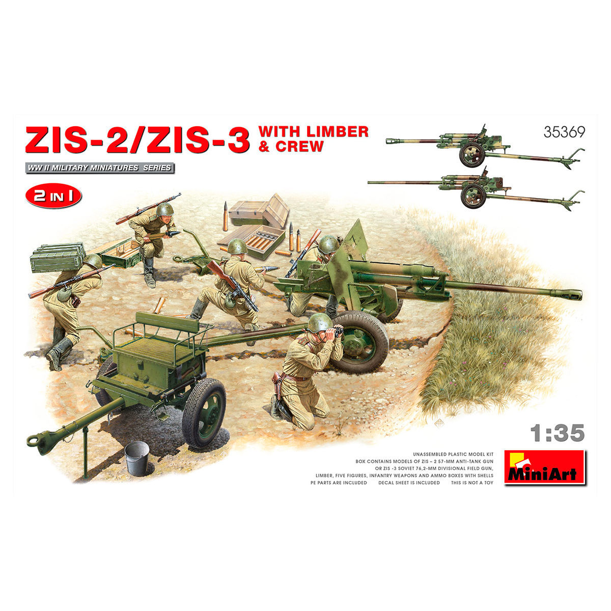 ak-interactive-1-35-zis-2-zis-3-con-limber-e-crew-kit-modellismo-2-in-1 image 1
