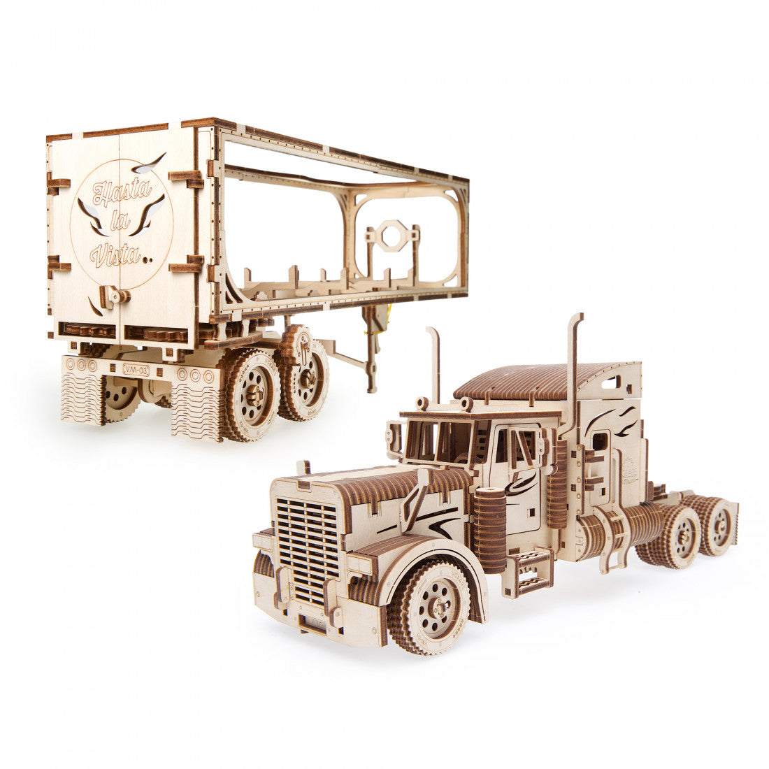 ugears-heavy-boy-2-in-1-set-vm-03-modello-meccanico-in-legno-camion-rimorchio image 1