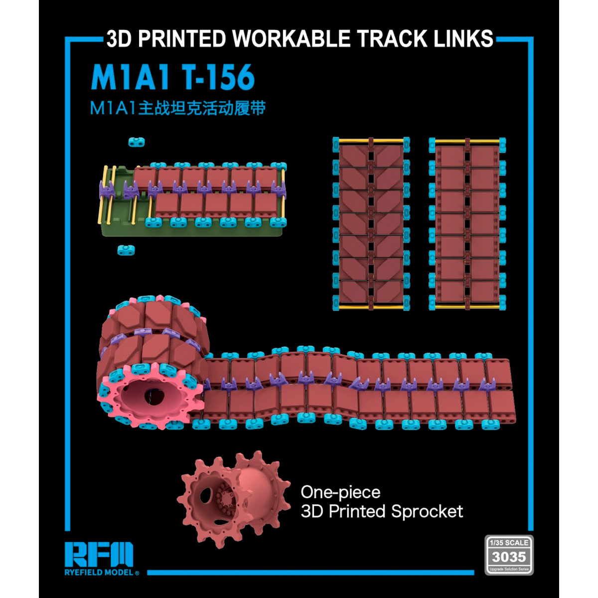 ak-interactive-1-35-3d-printed-work-tracks-t-156-con-sprocket-monopezzo image 1