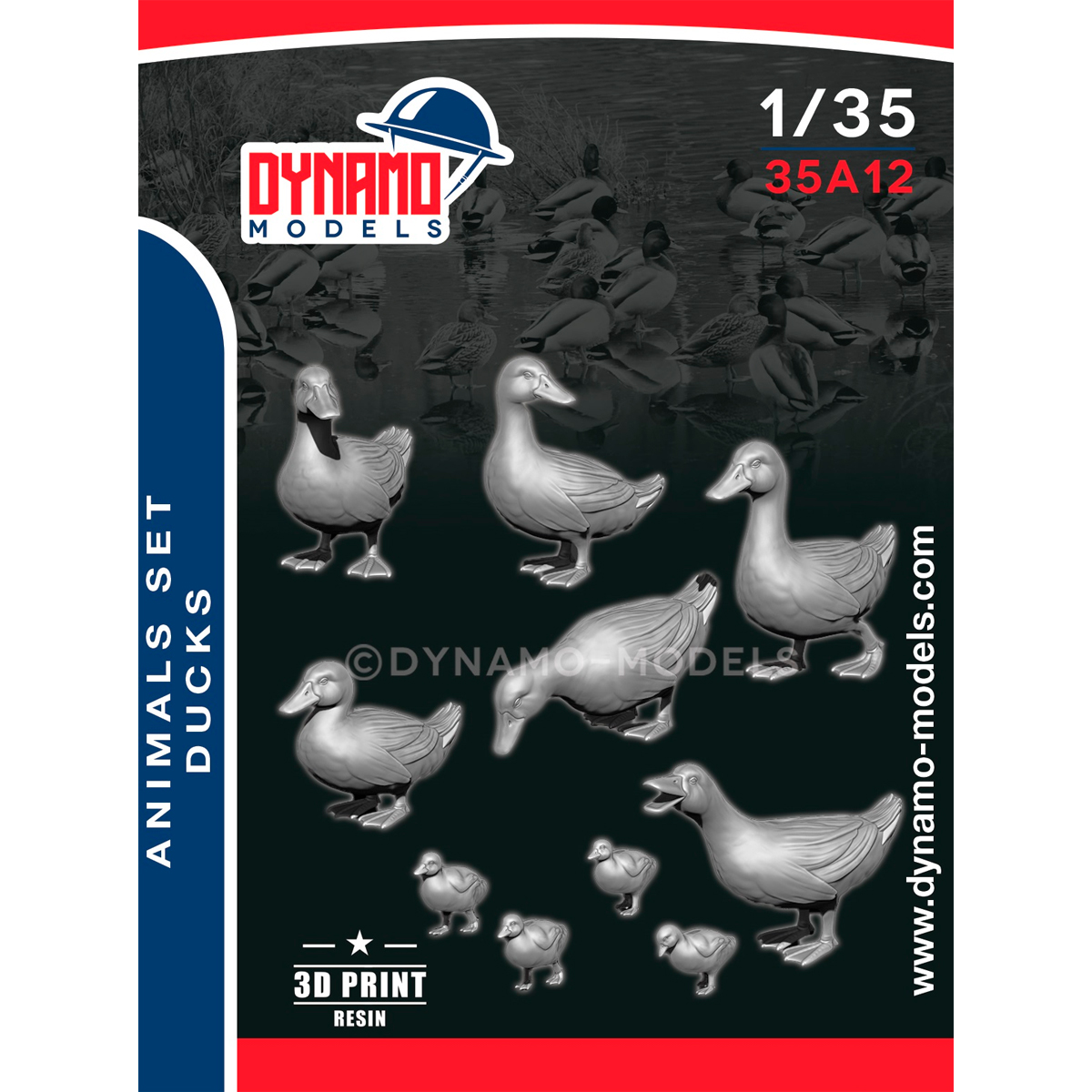 ak-interactive-1-35-animals-set-ducks-set-di-anatre-per-diorami image 1