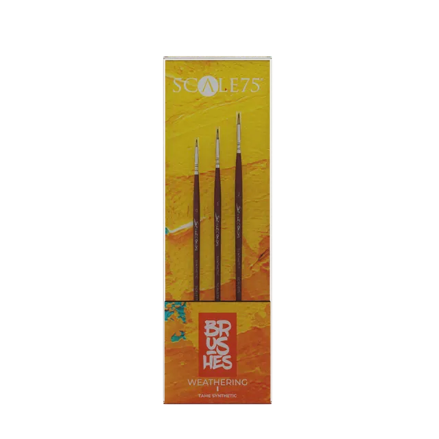 scale75-weathering-i-set-3-pennelli-tame-synthetic-punta-tonda-rossa image 1