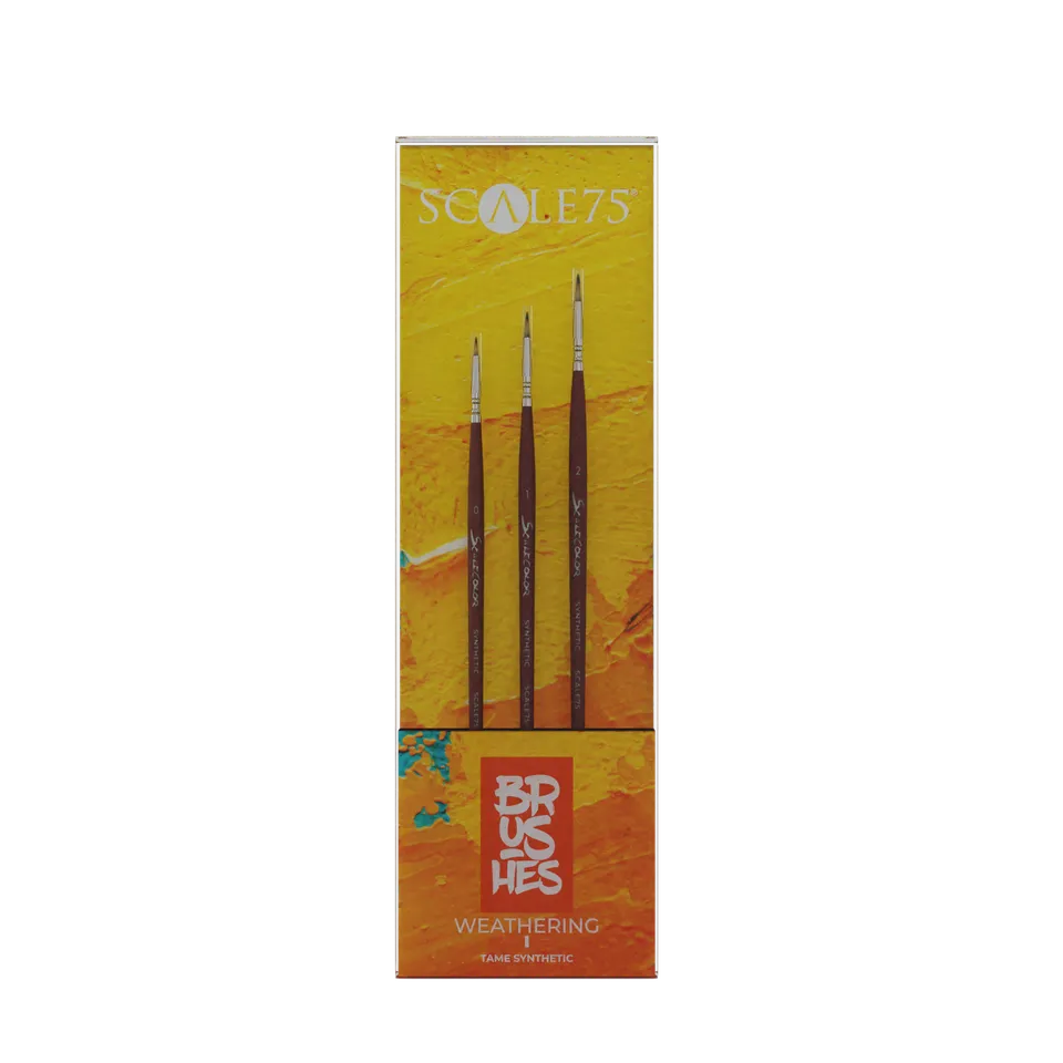 scale75-weathering-i-set-3-pennelli-tame-synthetic-punta-tonda-rossa image 1