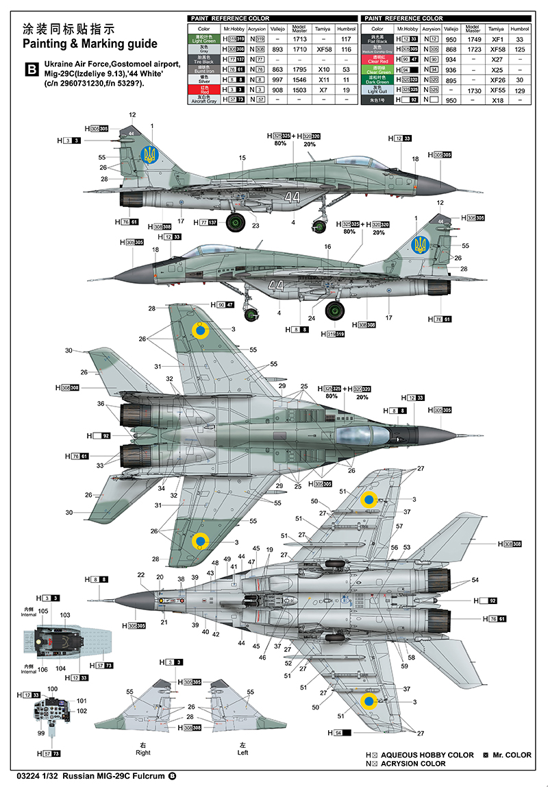 ak-interactive-1-32-russian-mig-29c-fulcrum-kit-di-modellismo-aereo image 6