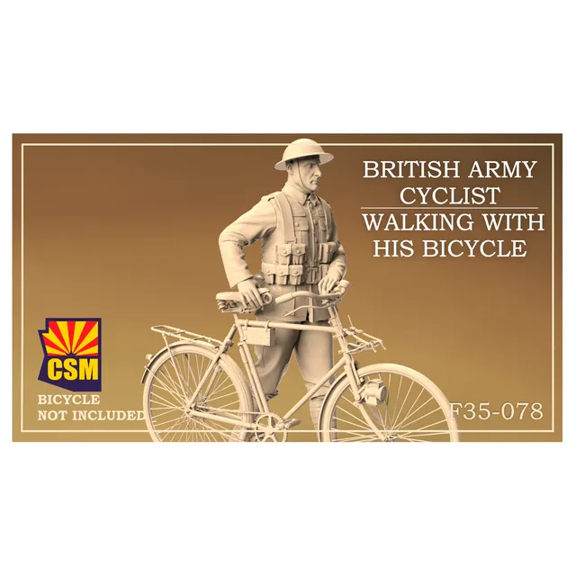 ak-interactive-1-35-british-army-cyclist-walking-with-his-bicycle-figura-in-scal image 1