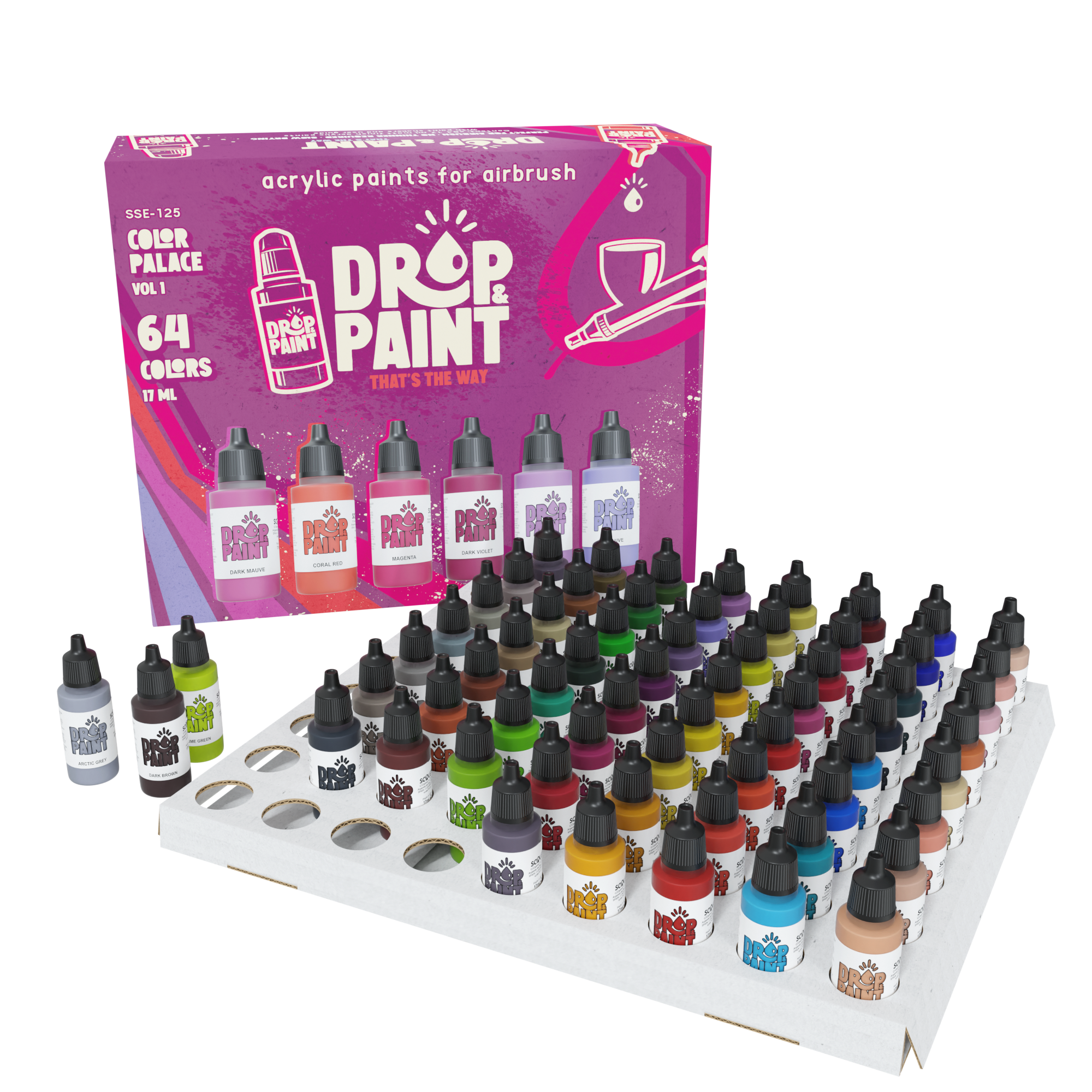 scale75-color-palace-vol-1-set-colori-drop-paint-per-aerografo-con-vassoio-legno image 1