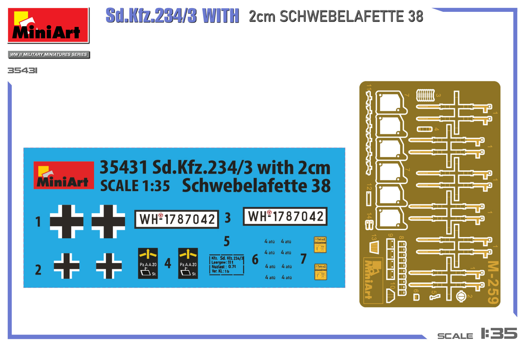 ak-interactive-1-35-sd-kfz-234-3-con-2cm-schwebelafette-38-kit-da-costruire image 2