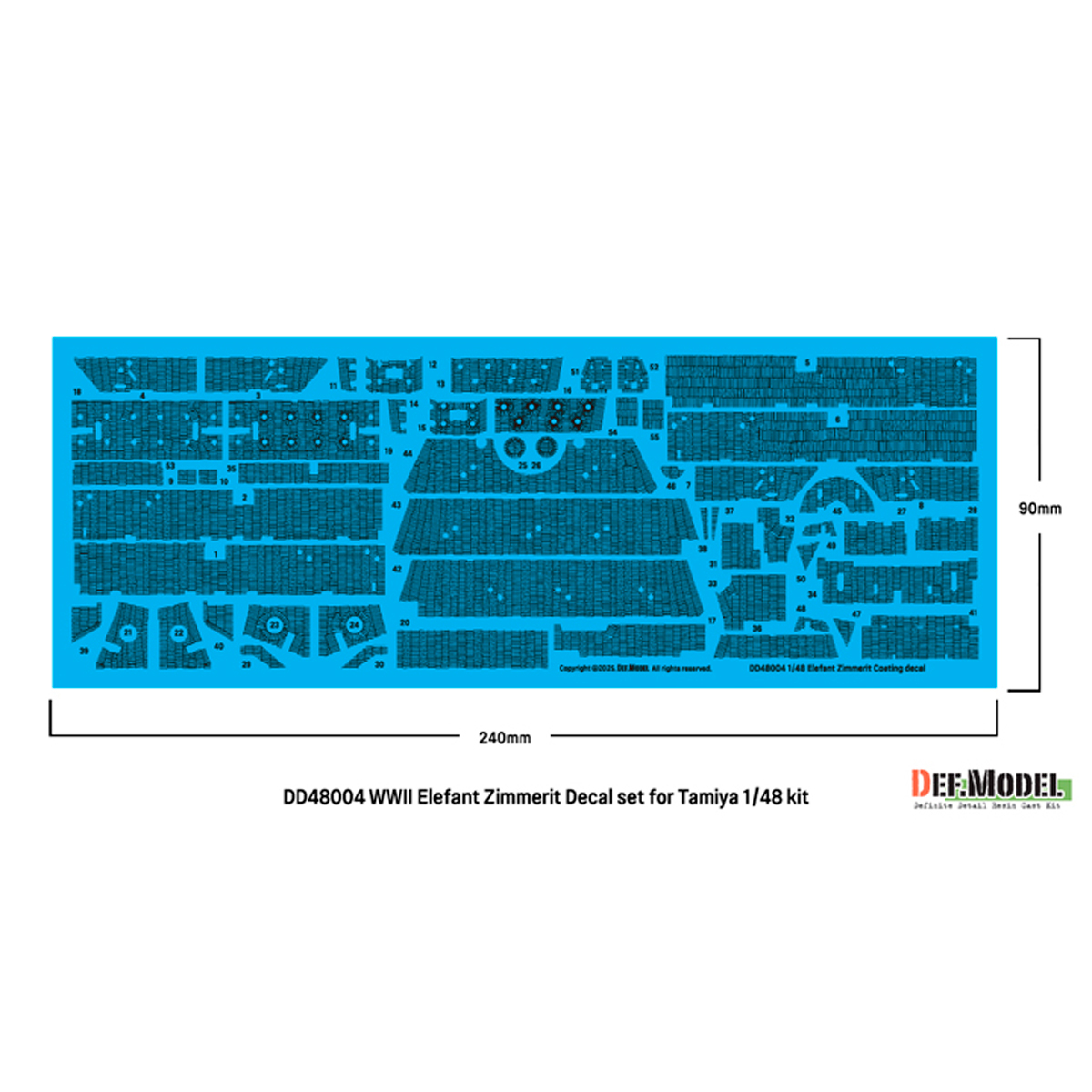 ak-interactive-set-decal-zimmerit-elefant-tedesco-wwii-per-kit-tamiya-1-48 image 2