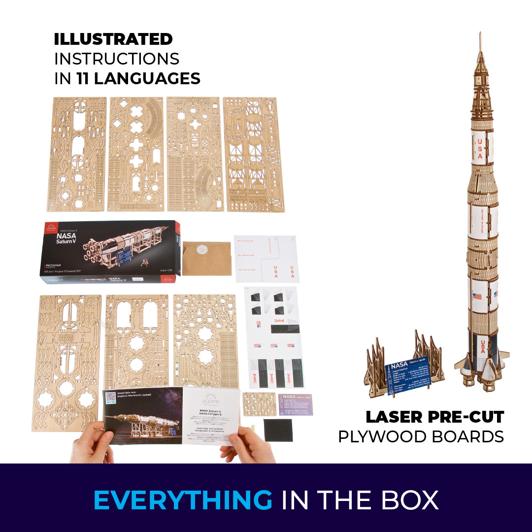 ugears-nasa-saturn-v-kit-di-modellismo-in-legno-3d-razzo-saturno-v image 7