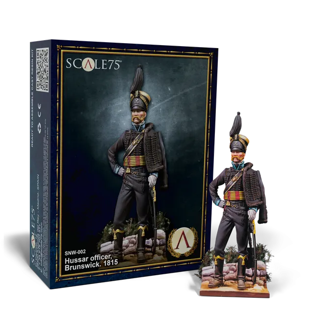 scale75-hussar-officer-brunswick-1815-figura-storica-napoleonic-a-75mm-in-resina image 1