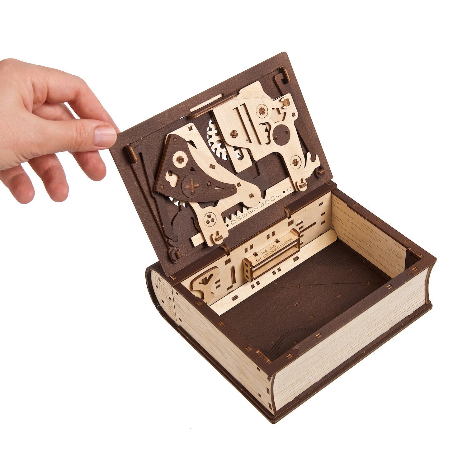 ugears-book-of-secrets-cassaforte-libro-in-legno-meccanica-3d-con-serratura-adva image 2