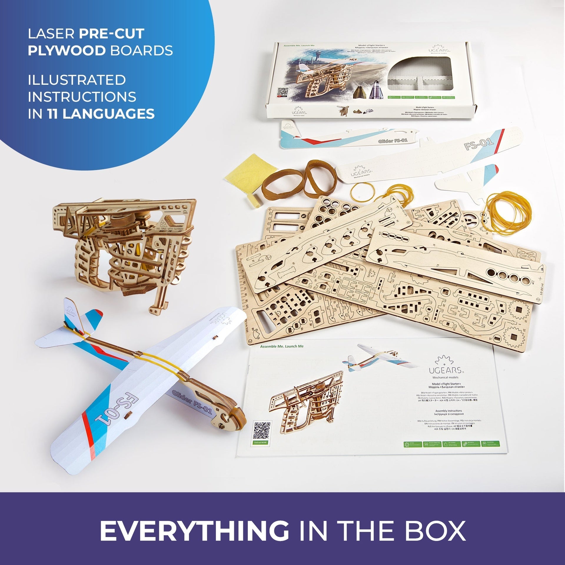 ugears-flight-starter-catapulta-meccanica-con-3-aerei image 6
