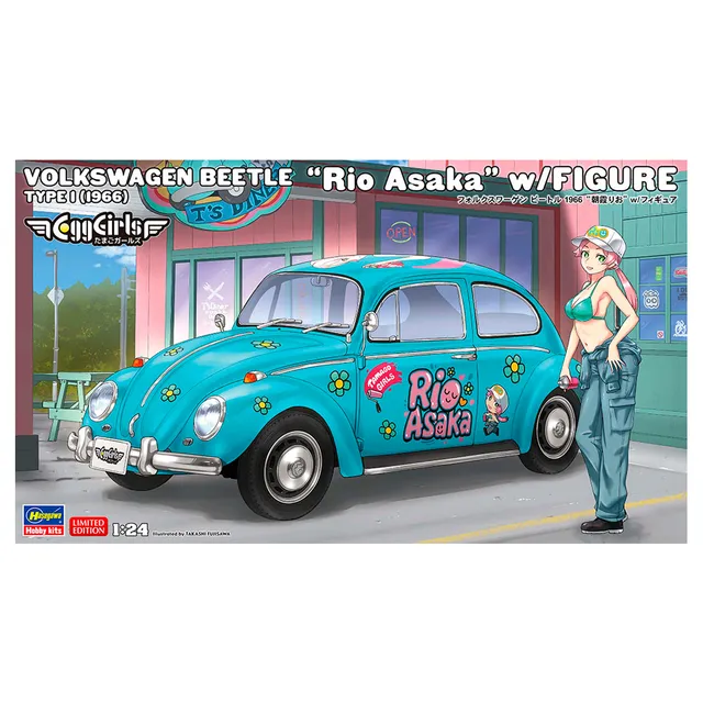 ak-interactive-1-24-egg-girls-volkswagen-beetle-type-1-1966-rio-asaka-con-figura image 1