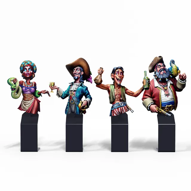 scale75-pirates-pack-4-busti-in-resina-scala-1-12-shx-013-016 image 1