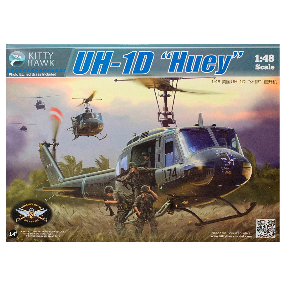 ak-interactive-1-48-uh-1d-huey-kit-elicottero-militare-in-plastica image 1