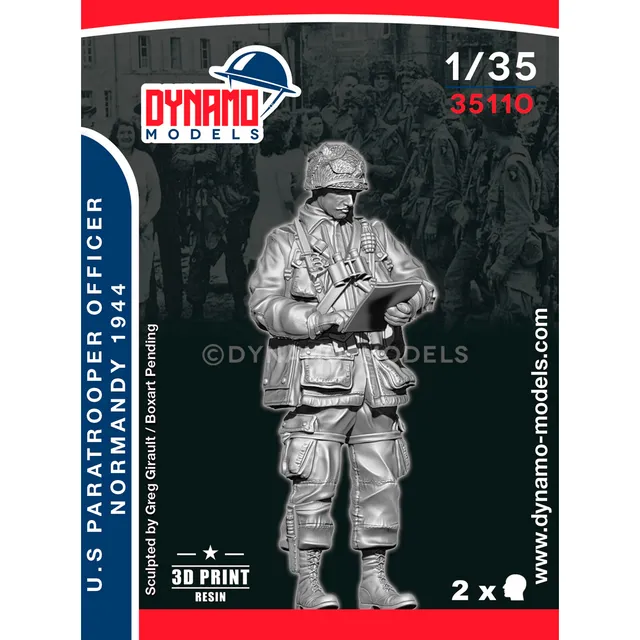 ak-interactive-1-35-u-s-paratrooper-officer-checking-the-map-normandy-1944 image 1