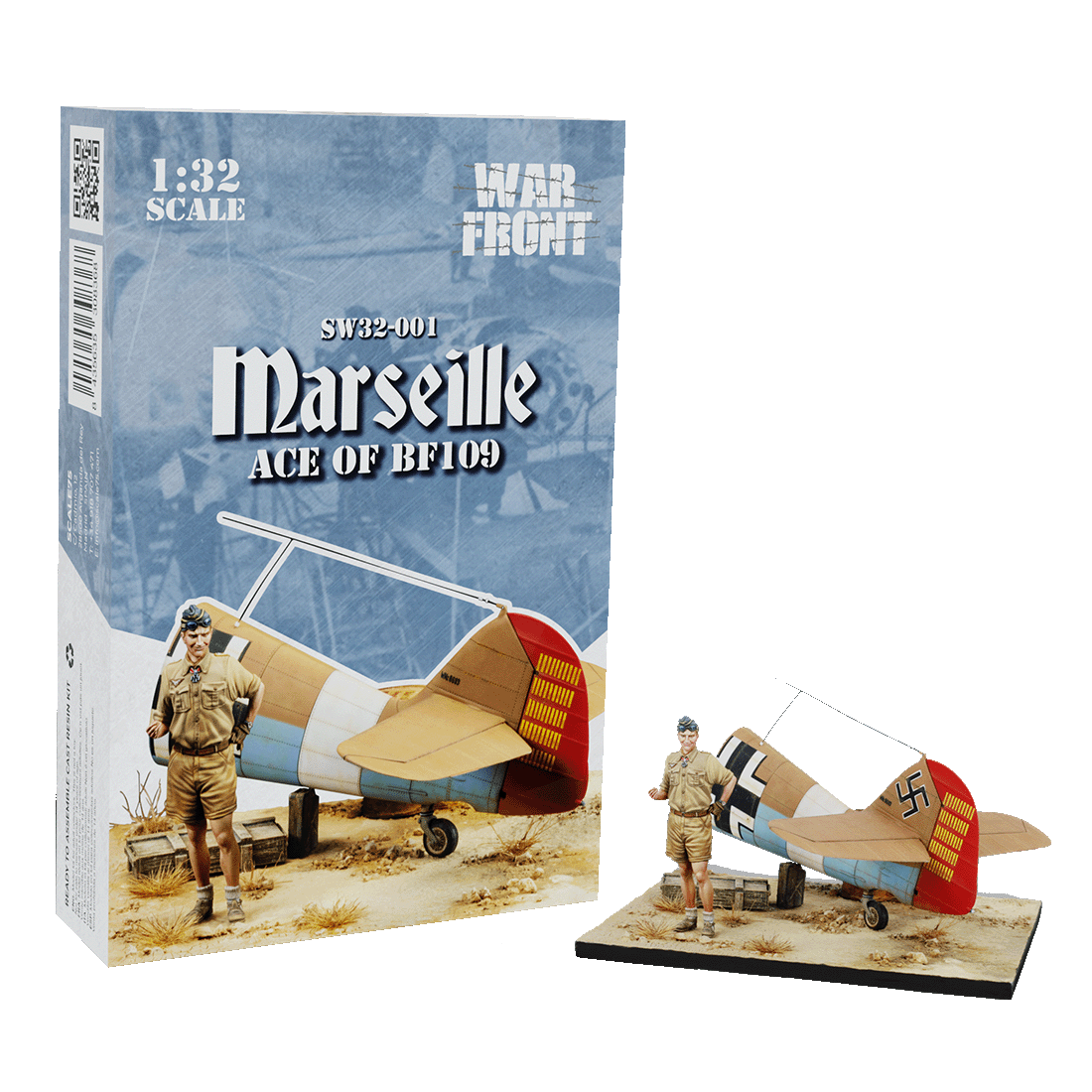 scale75-warfront-marseille-ace-of-bf109-1-32-scena-pilota-e-coda-bf109-da-diping image 1