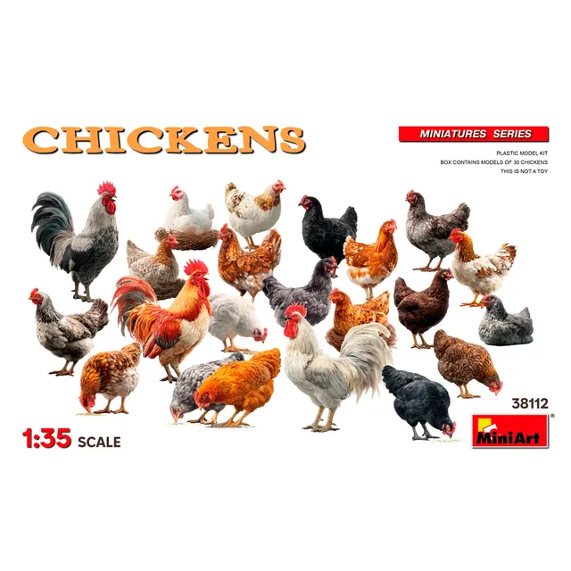 ak-interactive-1-35-chickens-galline-kit-figure-diorama-modellismo image 1