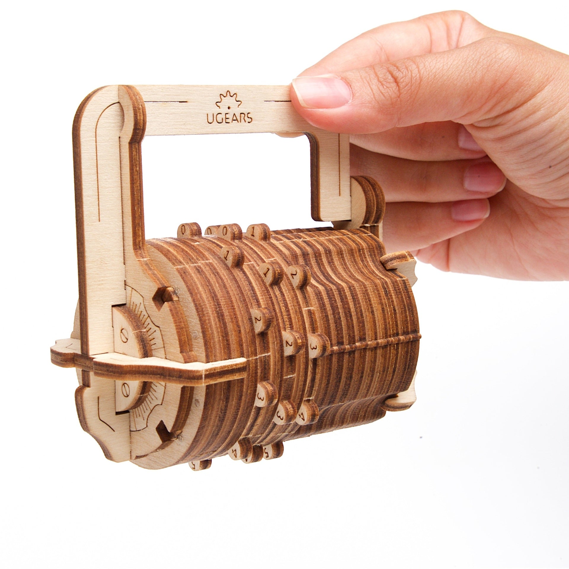 ugears-combination-lock-cryptex-lucchetto-a-combinazione-3d-in-legno image 4