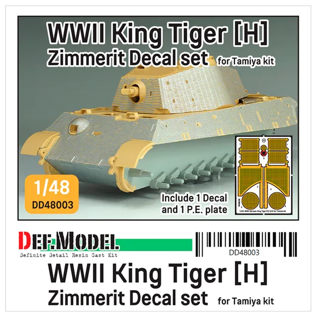 ak-interactive-wwii-king-tiger-h-zimmerit-decal-set-con-griglia-pe-per-1-48-tami image 1
