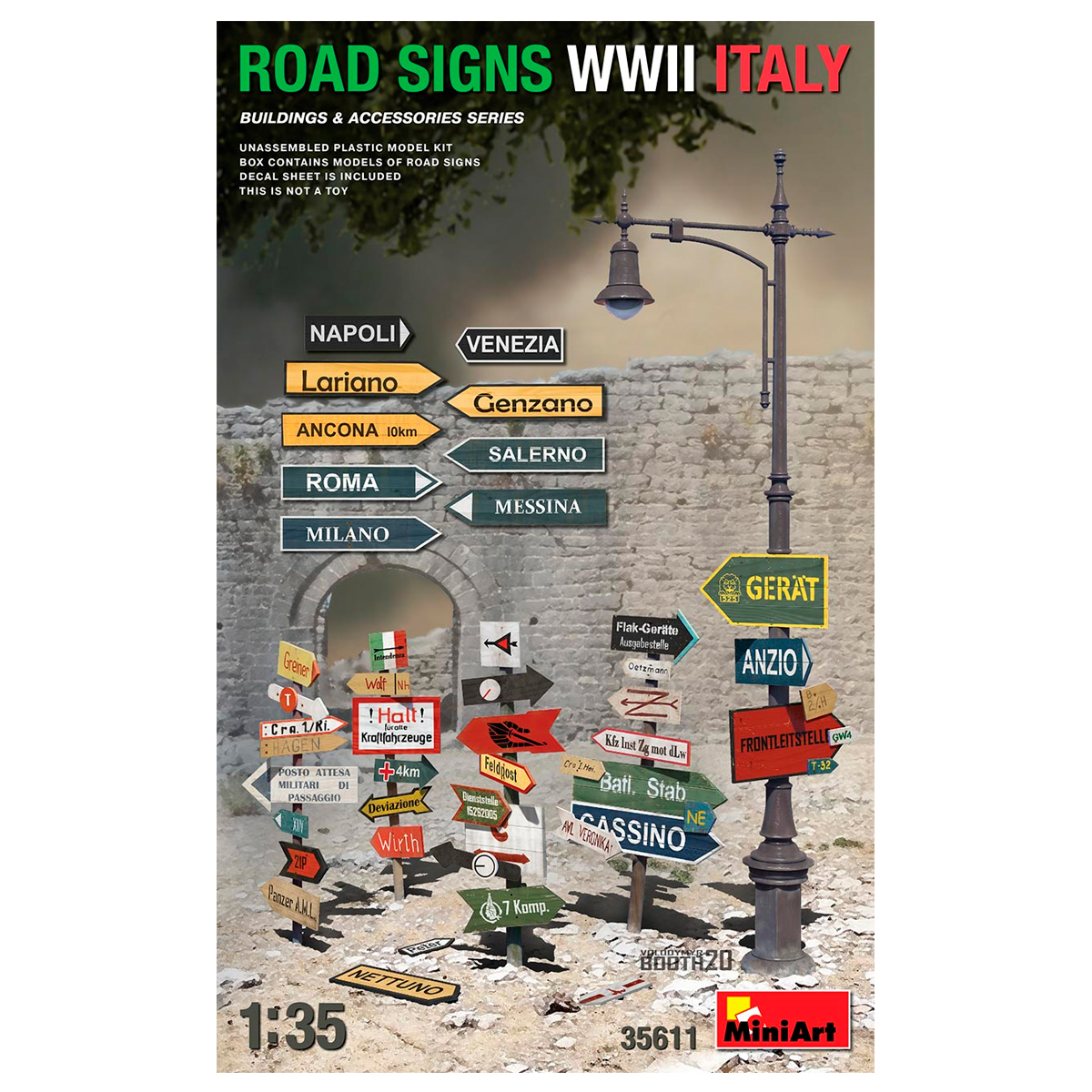ak-interactive-1-35-road-signs-wwii-italy-set-di-segnali-stradali-per-diorami image 1