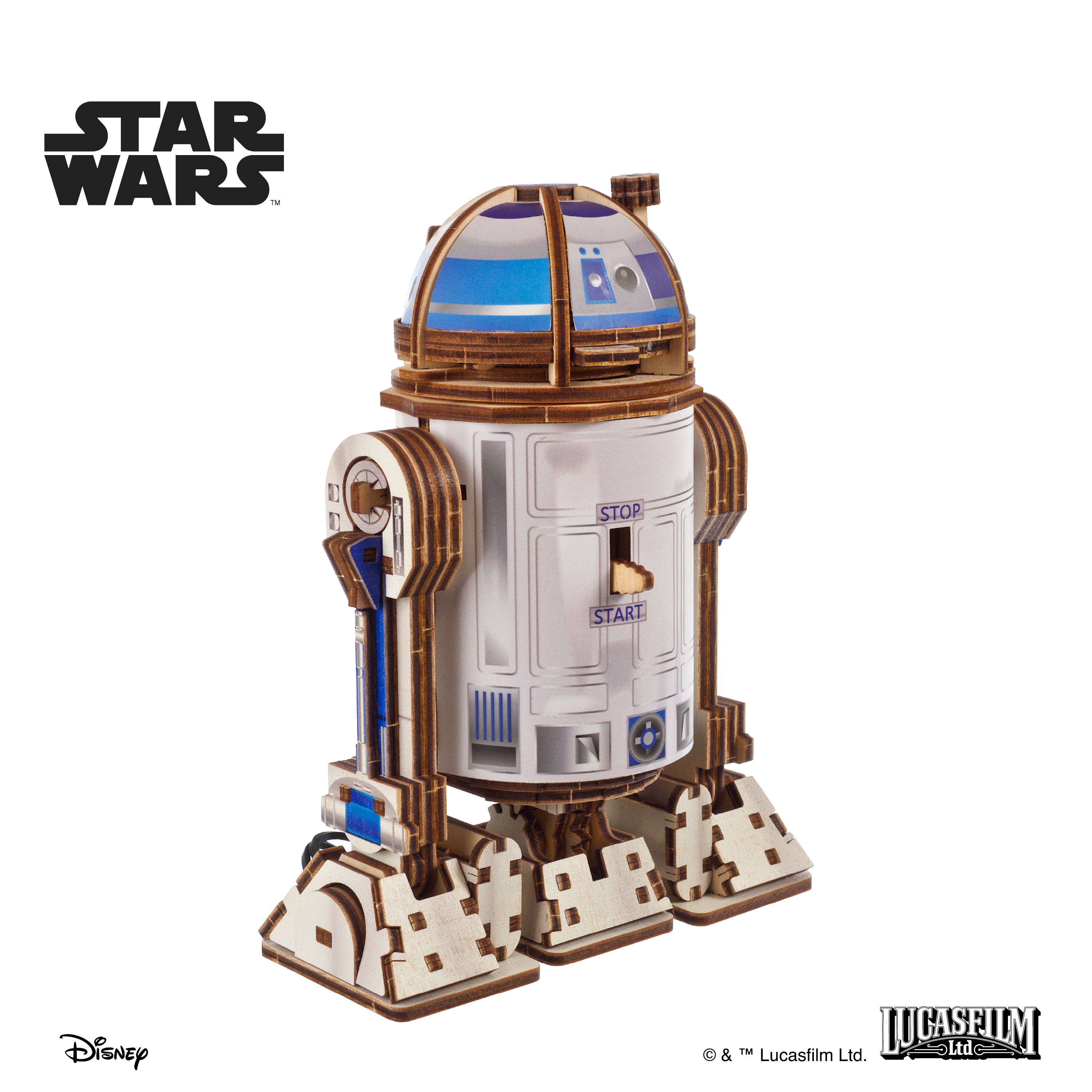 ugears-r2-d2-kit-di-modellismo-in-legno-star-wars-con-led image 6