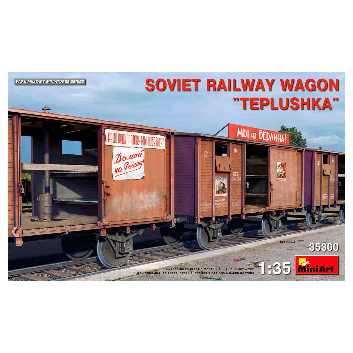 ak-interactive-1-35-soviet-railway-wagon-teplushka-kit-vagone-ferroviario image 1