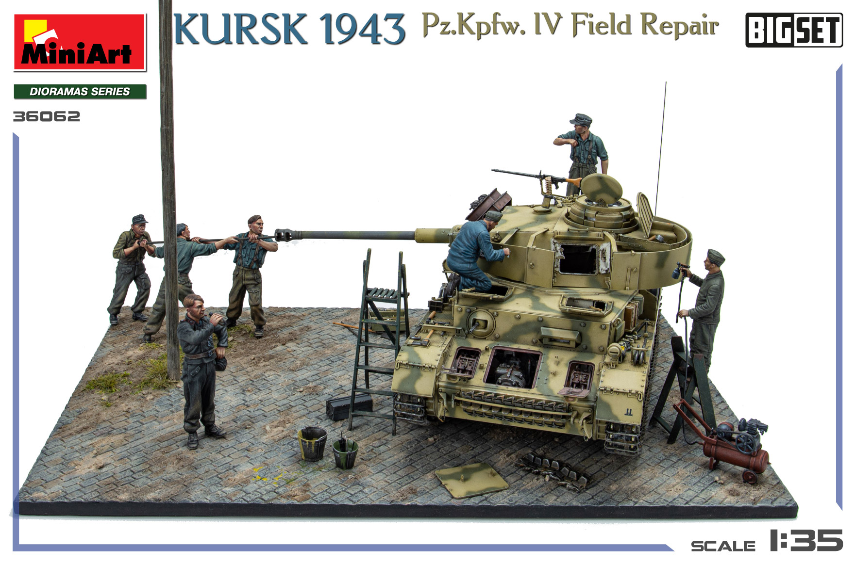 ak-interactive-1-35-kursk-1943-pz-kpfw-iv-field-repair-big-set image 3