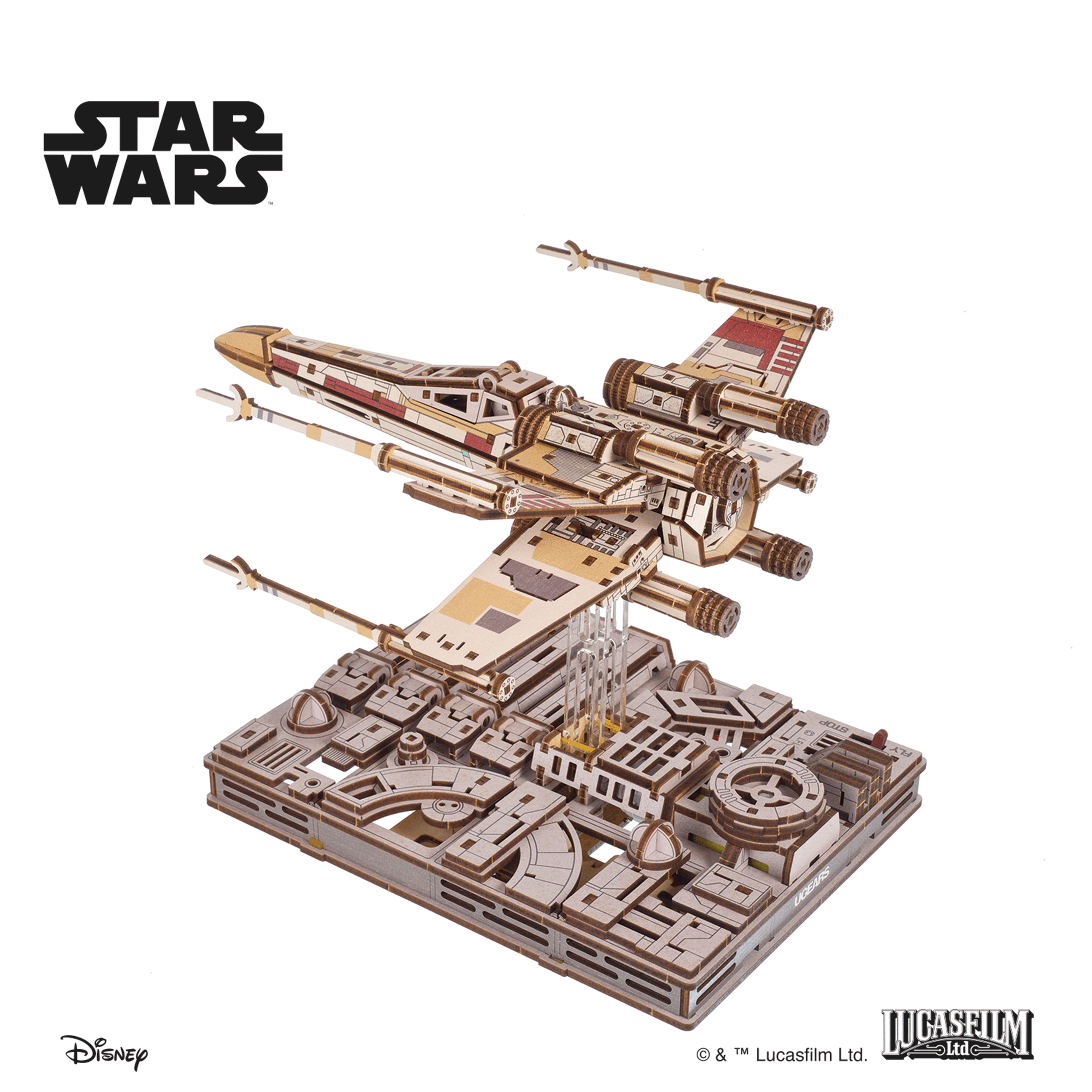 ugears-luke-skywalker-s-x-wing-starfighter-modellino-in-legno-della-serie-star-w image 3